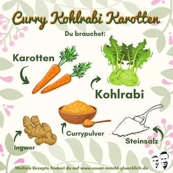 Fermentierte Curry Kohlrabi Karotten