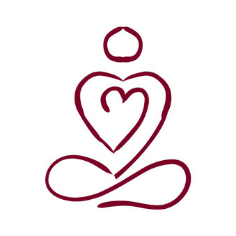 meditierende Person mit Herz