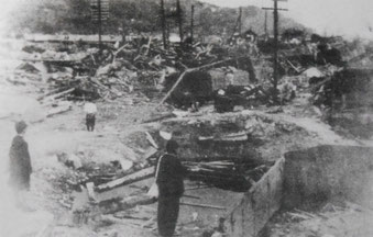 B29爆撃で壊滅した岩国駅構内