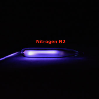 nitrogen gas ampoule, ionized nitrogen gas ampoule, rarefied nitrogen gas, nitrogen gas for element collection.