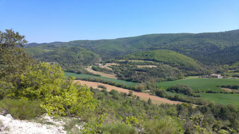 Vue du chemin de randonnée entre Montfuron et Montjustin