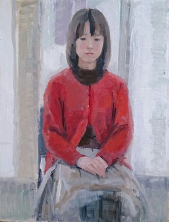 学生(10号油彩描画中)