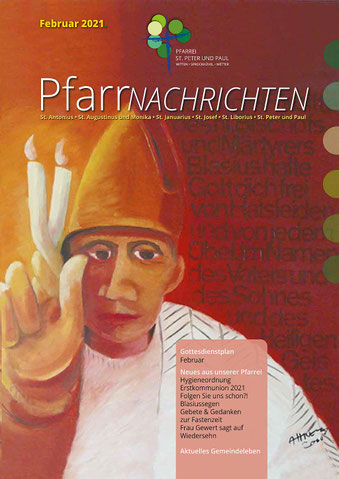 Foto der Titelseite der Titelseite der Pfarrnachrichten Febr. 2021