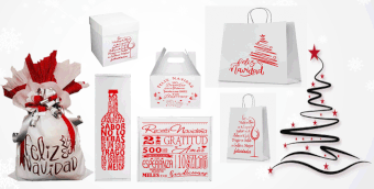 CAJAS Y BOLSAS CON MENSAJES NAVIDEÑOS