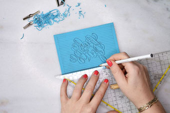 dein eigenes Lettering als Blockprint gestalten (Linolschnitt)