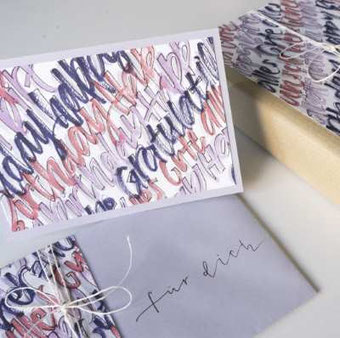Geschenkset gestalten mit Lettering