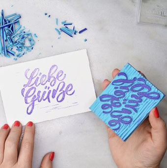 DIY Anleitung: So einfach kannst du aus deinem Lettering einen Stempel schnitzen
