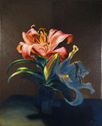 「Lily」273x220mm アクリル・箔