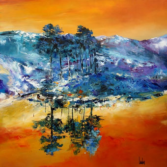 "Solaire et bleu" - 100x100 