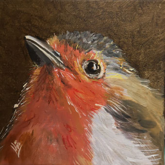 55.Robin...Head up 20x20cm VERKOCHT