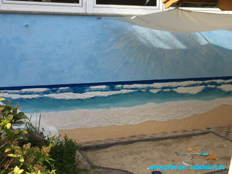 Haus Wand Bild Gemälde 3D Meer Strand  Wellen