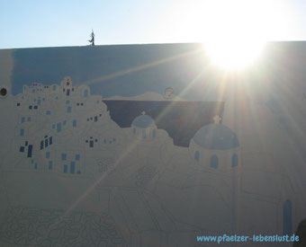 Santorini Gemälde Griechenland Sonnenuntergang Meer Wand