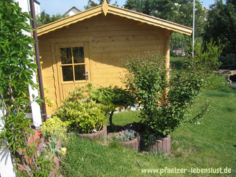 Garten Sauna selbst gebaut Blockhaus