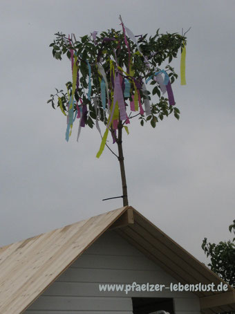 Richtfest Kinderhaus Garten Stelzen Holzhaus