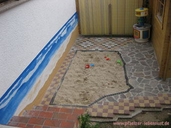 Schöner Garten, kreativ umgestalten, Sandkasten, Strand + Meer