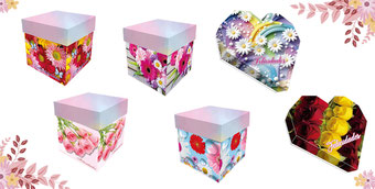 CAJAS CUBOS CORAZONES BASES PARA MAMA