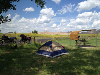 Cedar Pass Campground - Badlands in background