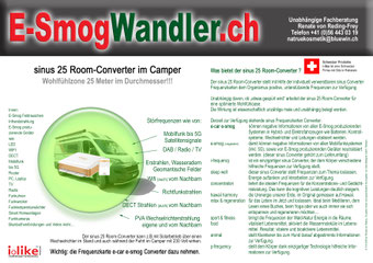 Roo-Converter  Wohnmobil i-like  Metaphysik Gruber Schüler Elektrosmog E-smog esmog abschirmen elektrosmog bekämpfen esmog das Wichtigste ESmog neutralisieren elektrosmog finden Elektrosmog auswirkungen krebs ESmog ESmog  Camper Wohnwagen Zelt Camping