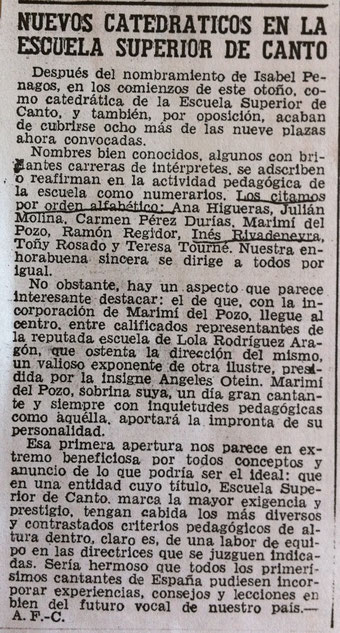 Antonio Fernández-Cid en ABC, 5 de diciembre de 1973
