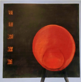 "Zuhause", 120 x 120 cm. Acryl auf Leinwand