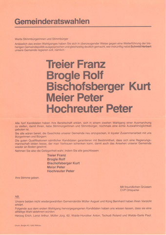 Flugblatt, 2. Wahlgang