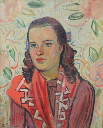 Jean Milhau, Portrait de jeune femme, signé en bas à gauche (420x330) 1942