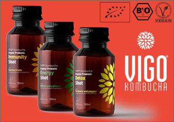 BIO VIGO® Kombucha Shots: Darmgesundheit + Superfoods.