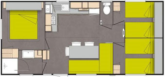 mobil home 3 chambres camping gers