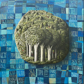 'Kauri Island' 80 x 80 cm, Oil on canvas 2024 SOLD
