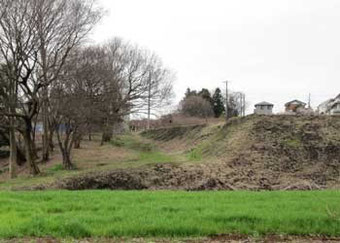 境川遊水地公園の周辺の家々