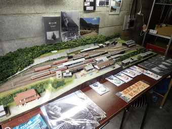 往時の備後落合駅を再現したジオラマ