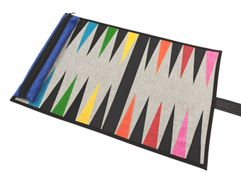 Backgammon Reisespiel zum Zusammenrollen Regenbogen