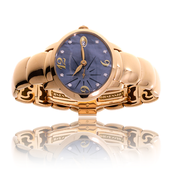Handgefertigtes Uhren-Armband in Rotgold. Auf Kundenwunsch angefertigt, passend zur Armbanduhr Cat's Eye von Girard Perregaux. Goldschmiede OBSESSION Zürich und Wetzikon