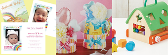 出産内祝い　おむつケーキ　ベビー玩具