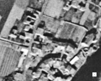 Ruine de la bergerie 1950-1965 en haut à gauche (IGN)