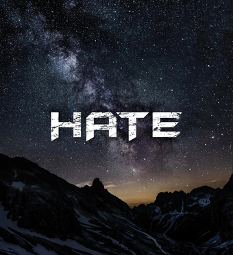 image of sky with caption hate