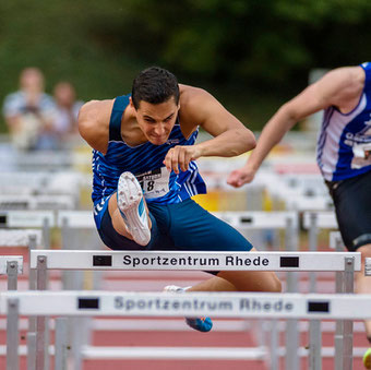 So schnell war er noch nie: David Klöckner läuft die 60-Meter-Hürden im Vorlauf in 7,93 Sekunden. (Archivfoto: Jan-Hendrik Ridder)