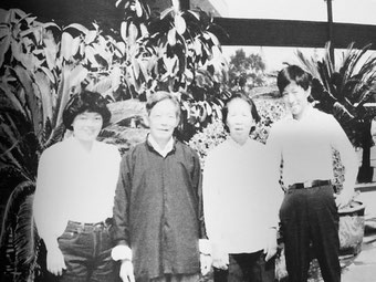 Charles Zhang and his wife visiting Charles parents Chang Pao Cun and Fang Huiqin in Shanghai. (photo provided by Charles Zhang)
