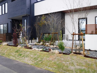 福岡で安いけれども、しっかりと外構工事をした写真