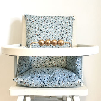 coussin de chaise haute universel bleu