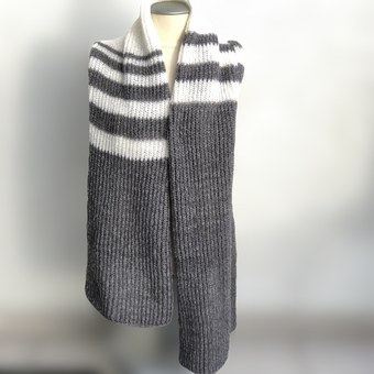 Patentmuster, Patentschal, Patentmusterschal, Fishermen´s rib scarf, Flauschrausch, Strickfisch