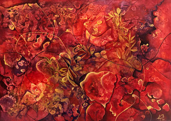 Bild abstrakt, rot von Angelika Bohnen