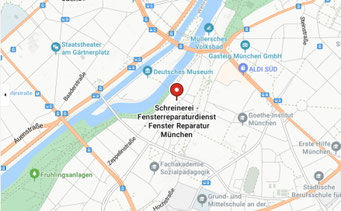 Fenster Reparatur in der Nähe - So finden Sie uns – Karte & Kontakt  Anfahrtskarte Fensterreparaturdienst