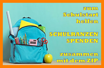 bitte Schulranzen spenden - ZfP Winnenden hilft dabei