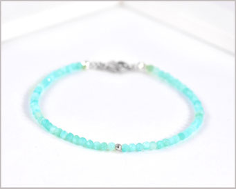 Amazonit Edelsteinarmband 2mm mit 925 Silber  34,90 €
