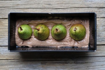 Birnen im Kuchenteig