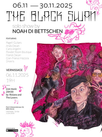 noah di bettschen kunstausstellung pul5 zürich vernissage powderroom vintage boutique 