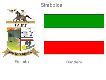 simbolos de Tame cuna de la  libertad y ciudad sin fronteras.