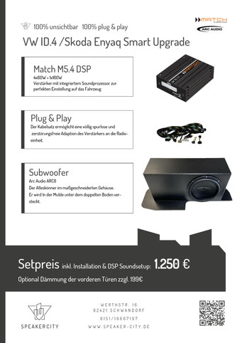 VW ID.4 ID.5 ID.7 Skoda Enyaq Soundsystem Subwoofer DSP Endstufe Dämmung Lautsprecher