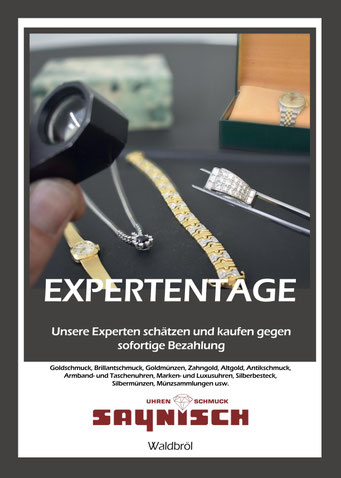 Information zu unseren Goldankauf-Expertentagen